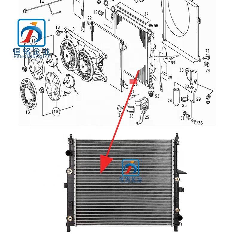 Engine Cooling Radiator for W163 ML230 ML320 ML350 ML430 ML500 1635000003