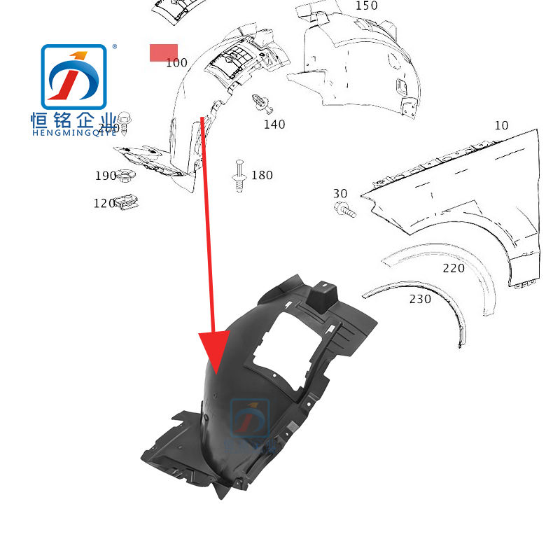 1668800505 L 1668800605 R W166 ML Class Front injection molding Fender inner For MERCEDES BENZ