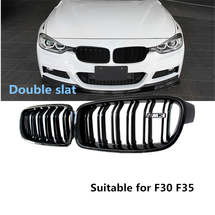 Double slat line 3 series F35 F30 glossy black front grille 51137255411