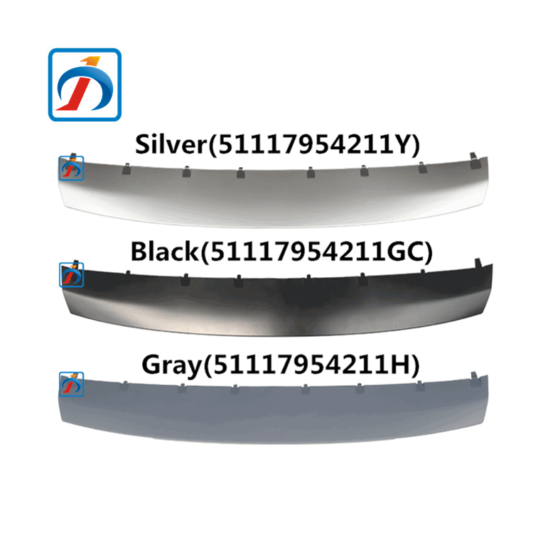 Car Accessory Black Silver X1 Series F48 F49 Front Bumper Lip Trim for 51117954211