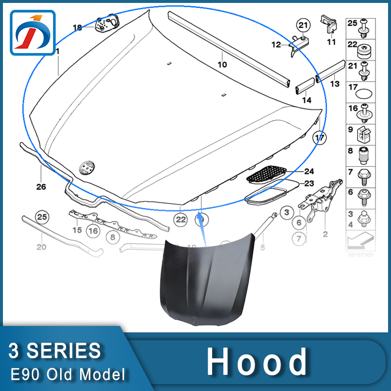 Front Auto Body Parts 3 Series E90 Engine Car Hood For E90 Body Kit