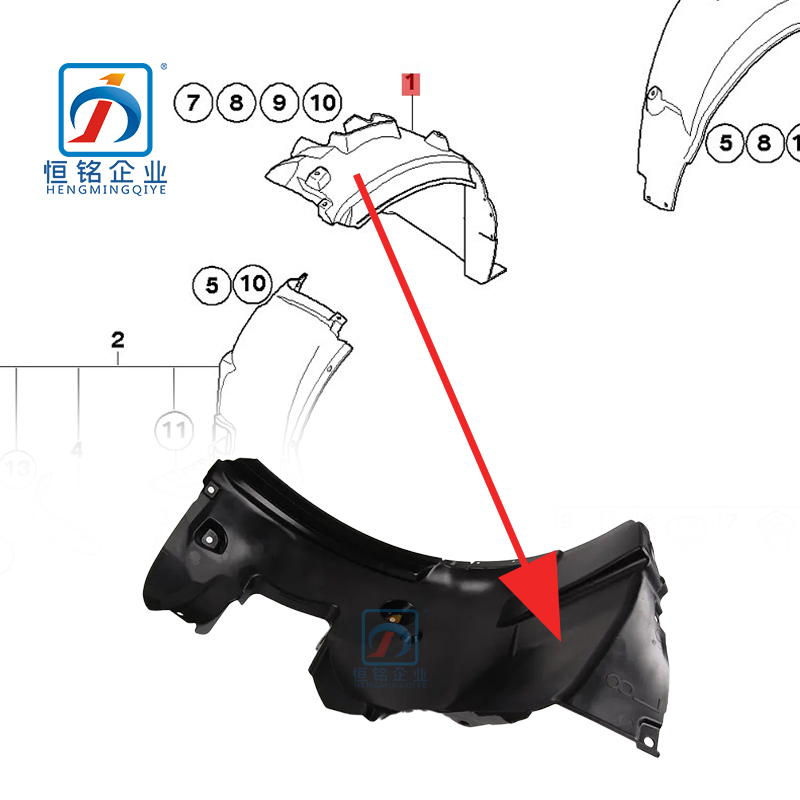 automotive part left Front Fender Inner Linner rear parts For BMW 1 SERIES E87 '04-'07 5171 7059 371
