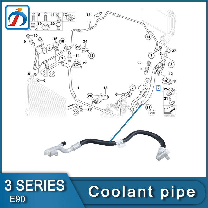 High quality casting E88 E82 E90 E93(LCI) X1 E84 water pipe for cooling system