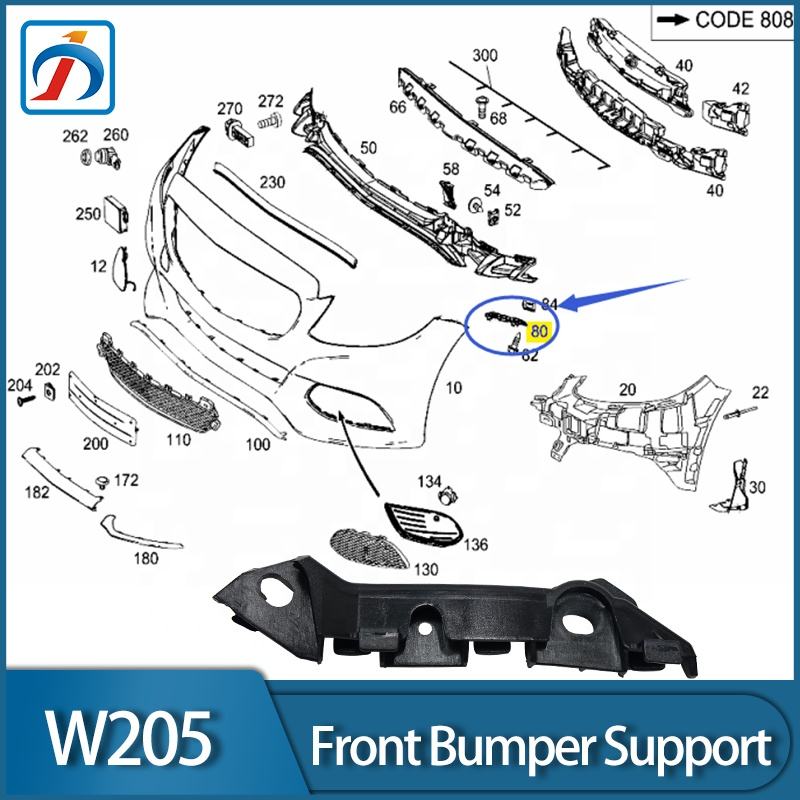 Car Spare Parts W205 Front Bumper Support C205 Bumper Mounting Rail 2058850821