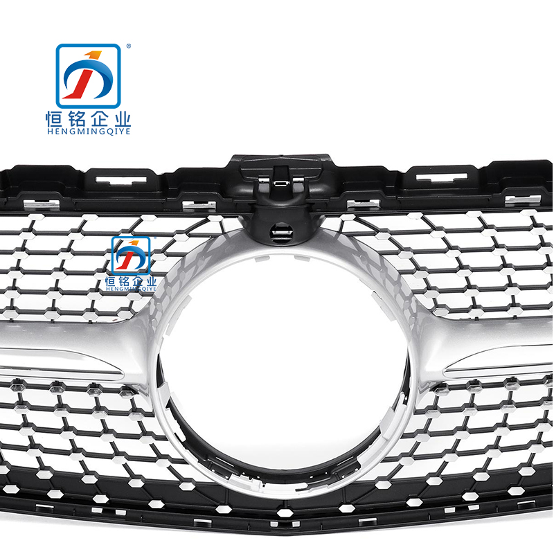 Front Silver Black Star Grille With Hole for W205 C CLASS 205 888 0023