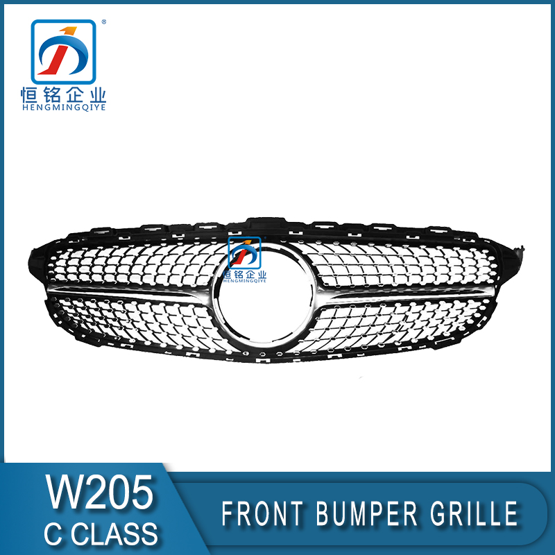 Front Black Grille with Glass emblem for W205 C CLASS 205 888 1260