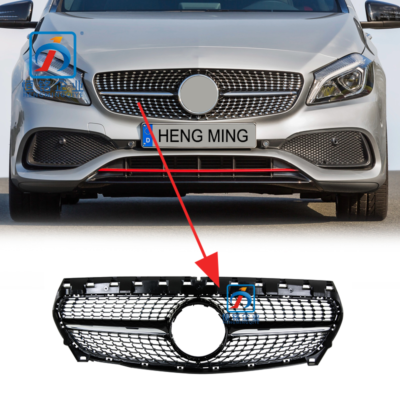 Black Fashion Diamond Grille Front Diamond Grill for A class W176