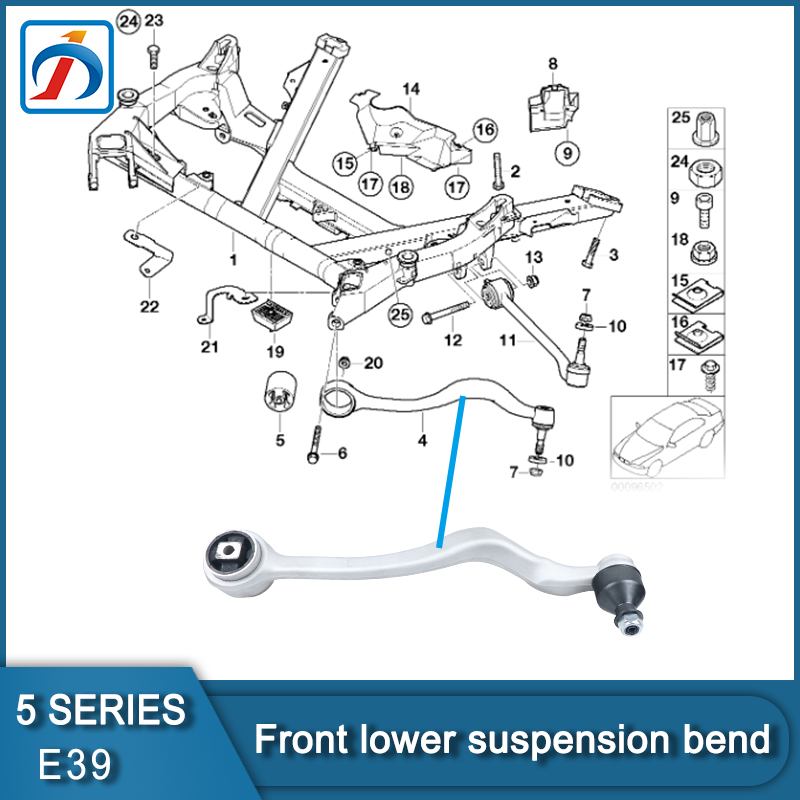 Automotive Parts Bend E52 E39 Front Lower Control Arm Suspension for E39 525i 528i 530i