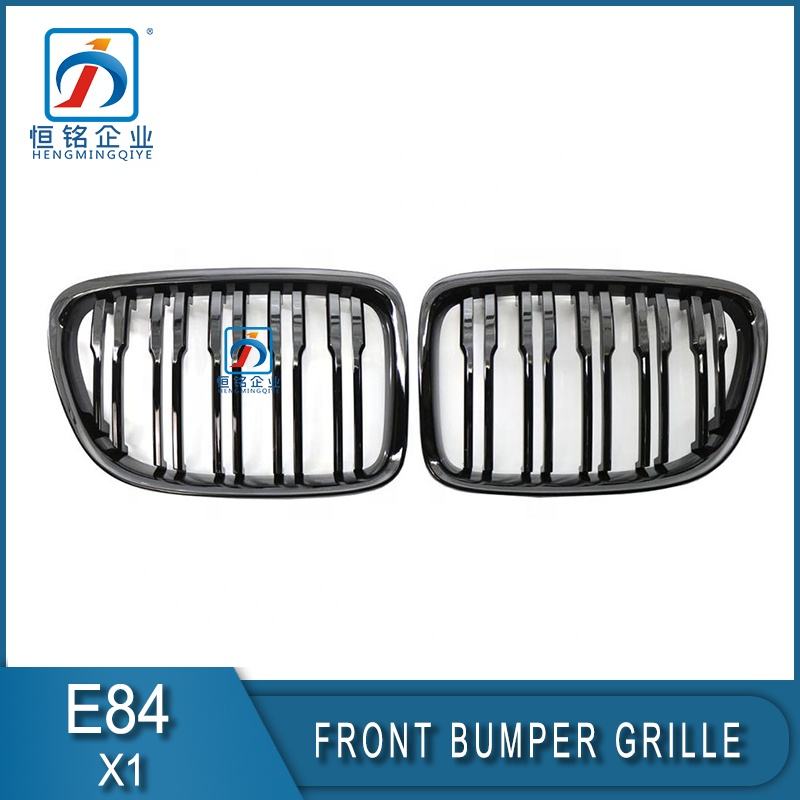 Car Grill Glossy Black Double Slat Front Bumper Upper grille for bmw X1 E84