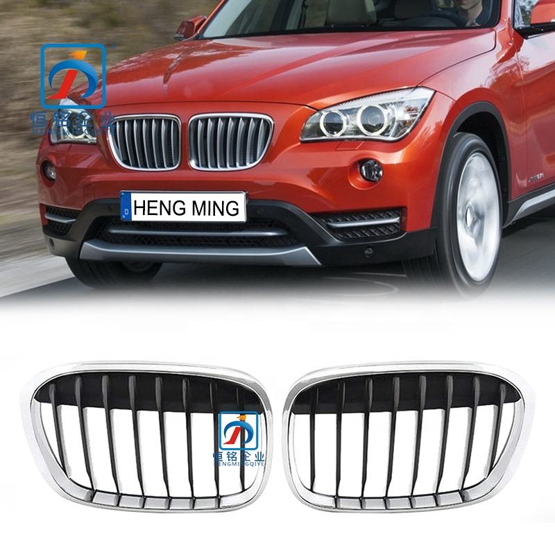 Silver Semi-Chrome Front Bumper Kidney Grill for BMW X1 F48 F49 51117383365