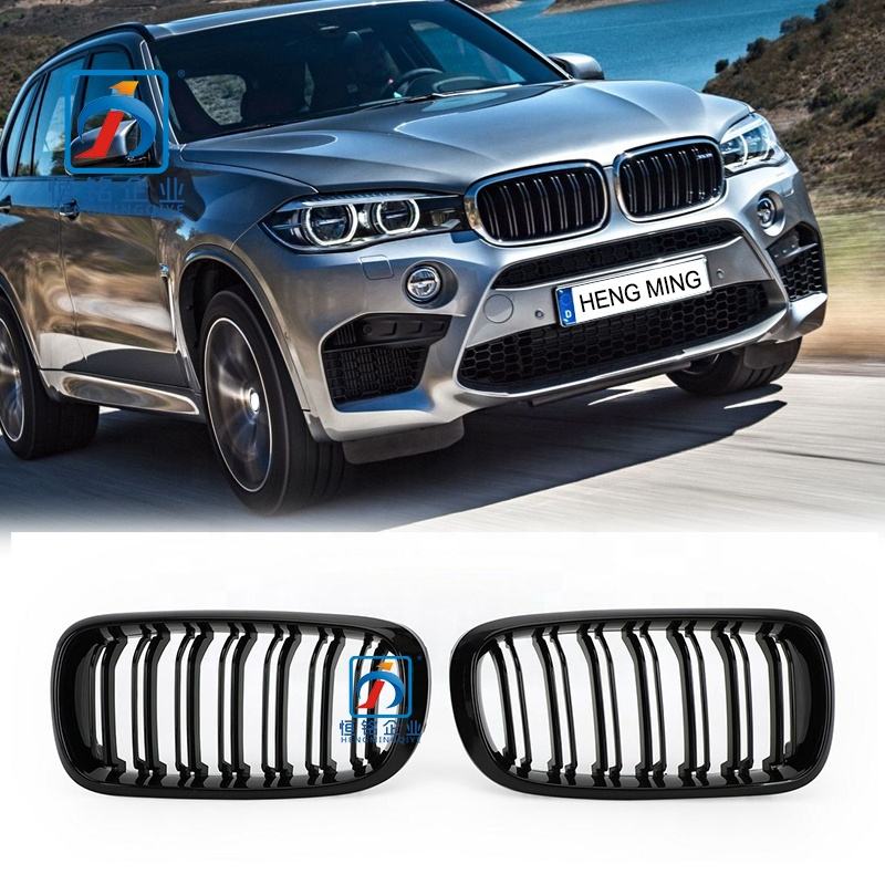 Glossy Black Double Slat Front Bumper Upper grille for bmw X5 F15 F16 F85 M Version