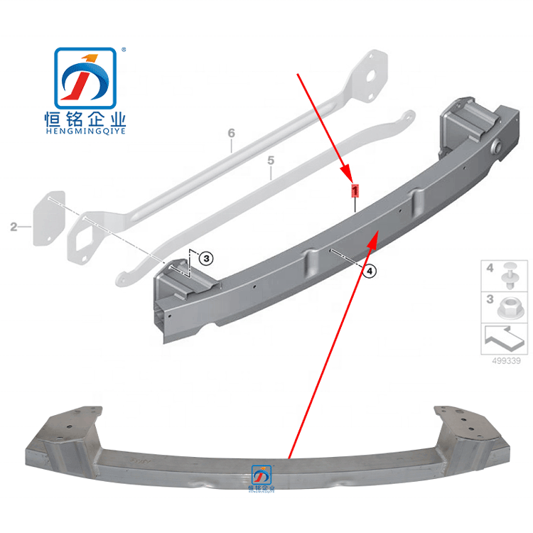 Aluminium Carrier Bumper G12 G11 Rear Bumper Reinforcement for 730i 740i 51127357143