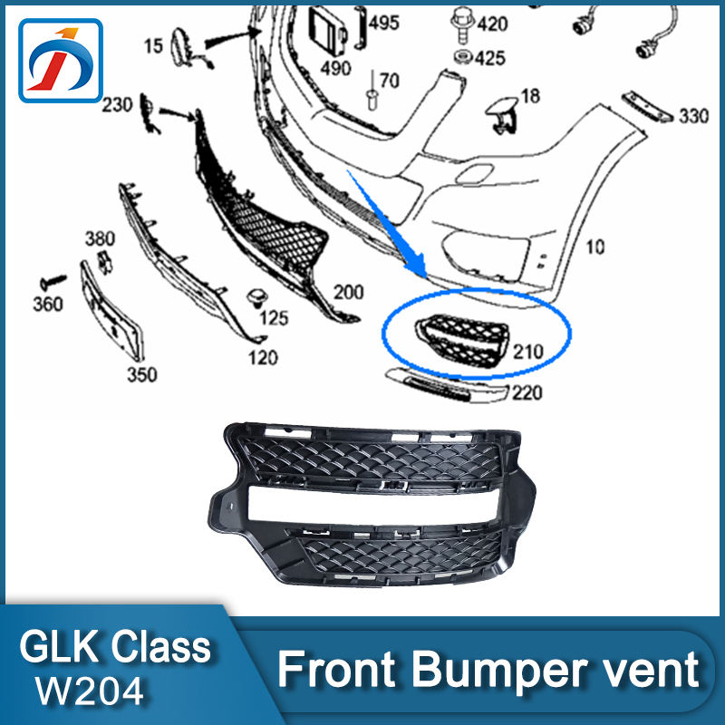 GLK W204 Front Bumper Vent Fog Light Frame for GLK200 GLK260 GLK300 4Matic